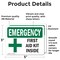 Signmission First Aid Kit Inside, 5 in W x Rectangle, Vinyl Decal OS-2PACK-EM-D-35-L-10324 - alternate 6